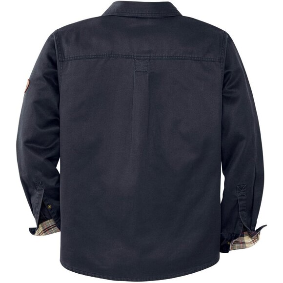 Mens Navy Whitetails Flannel Lined Shirt Jacket Waxed Cotton Water Resis - Picture 3 of 7